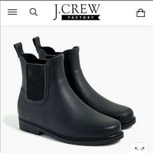 Like new J. Crew Chelsea black rain boots